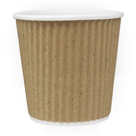 Vaso Cartón 4 Oz/120ml "Rizado Kraft" Marrón Ø6,0cm (40 Uds)