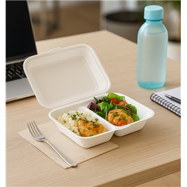 Envase Hamburguesa Caña de Azúcar 18x12,5x7cm (600 Uds)