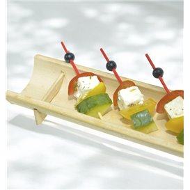 Pinchos "Bola" de Bambu en Rojo y Negro 120mm (200 Uds)