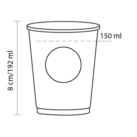 Vaso Carton Vending BioWare PLA 6Oz/192ml Ø7,0cm (100 Uds)