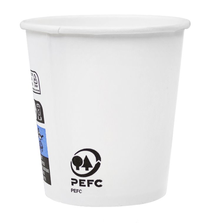 Vaso Cartón 4 Oz/120ml Blanco Ø6,2cm (80 Uds)