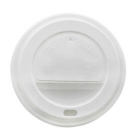 Tapa Travel con Agujero PS para Vaso Cartón Blanca Ø9,0cm (100 Uds)