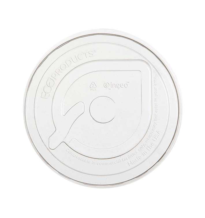 Tapa Plana PLA Vaso Almidón de Maíz 265,355,590ml (100 Uds)