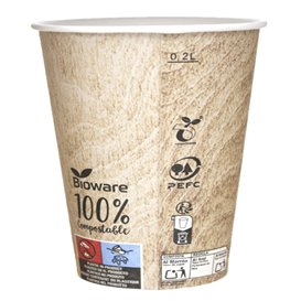Vaso Carton Eco. BioWare PLA 9 Oz/270ml Ø8,0cm (50 Uds)