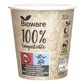 Vaso de Carton Eco. BioWare PLA 4Oz/120ml Ø6,2cm (80 Uds)
