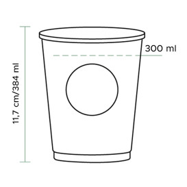 Vaso Cartón BioWare PLA 12 Oz/384ml Ø8,0cm (55 Uds)