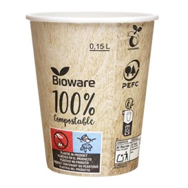 Vaso Carton Vending BioWare PLA 6Oz/192ml Ø7,0cm (100 Uds)