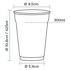 Vaso de Plástico PET 425 ml Ø9,5cm (50 Uds)