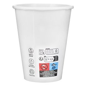 Vaso Cartón 12 Oz/360ml Blanco Ø8,9cm (40 Uds)