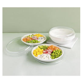 Tapa Compostable PLA Transparente Bol 355 y 470ml (50 Uds)