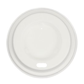 Tapa Travel con Agujero Fibra Moldeada Blanca Ø7,0cm (60 Uds)