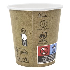 Vaso Cartón 4Oz/120ml Kraft Ø6,2cm (80 Uds)