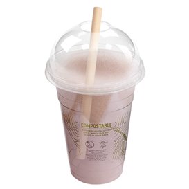 Tapa Compostable PLA Green Stripe® Cúpula con Agujero para Vasos Ø9,6cm (50 Uds)