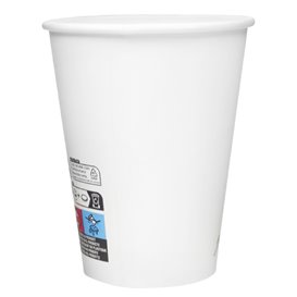 Vaso de Cartón 12Oz/340ml Blanco Ø8,0cm (50 Uds)