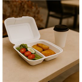 Envase Hamburguesa 2C Caña de Azúcar 25,1x16,2x6,5cm (50 Uds)