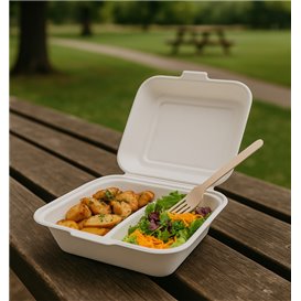 Envase Hamburguesa 2C Caña de Azúcar 25,1x16,2x6,5cm (50 Uds)