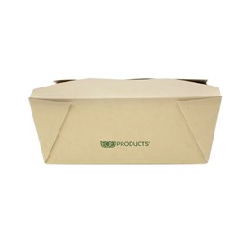 Caja Americana Cartón de Bambú Kraft 14x12x6,5cm 1300ml (50 Uds)