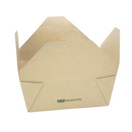 Caja Americana Cartón de Bambú Kraft 14x12x6,5cm 1300ml (400 Uds)