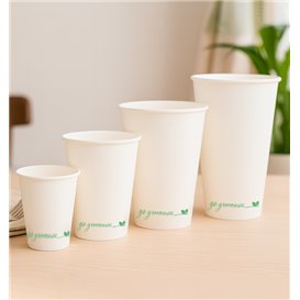 Vaso de Cartón ''Go Green'' Blanco 8Oz/240ml Ø8cm (50 Uds)