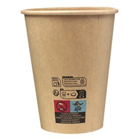 Vaso Cartón Kraft-Kraft 12Oz/360ml Ø9,0cm (1.000 Uds)