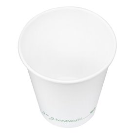 Vaso de Cartón ''Go Green'' Blanco 8Oz/240ml Ø8,0cm (50 Uds)
