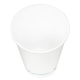 Vaso de Cartón ''Go Green'' Blanco 12Oz/360ml Ø9,0cm (50 Uds)