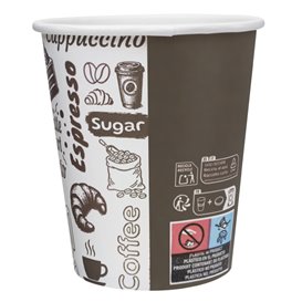 Vaso de Cartón ''Coffee Time'' 8Oz/240ml Ø8,0cm (50 Uds)