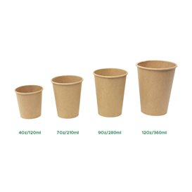 Vaso Cartón Kraft-Kraft 4Oz/120ml Ø6,2cm (50 Uds)
