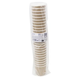 Vaso de Cartón Doble Pared Rizado Kraft 4Oz/120ml Ø6,2cm (25 Uds)