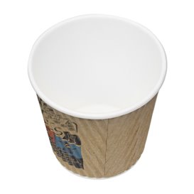 Vaso de Cartón Doble Pared Rizado Kraft 4Oz/120ml Ø6,2cm (25 Uds)