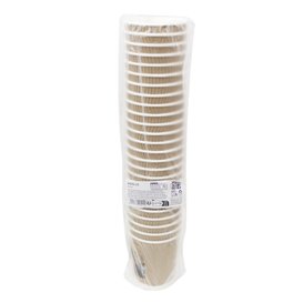 Vaso de Cartón Doble Pared Rizado Kraft 8Oz/240ml Ø8,0cm (500 Uds)