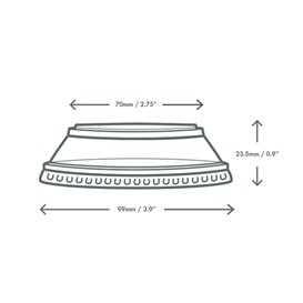 Tapa Cúpula Plana para Tarrina Compostable PLA Transparente Ø9,6 cm (1000 Uds)