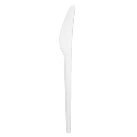 Cuchillo Compostable Reutilizable CPLA Blanco 16,8 cm (50 Uds)
