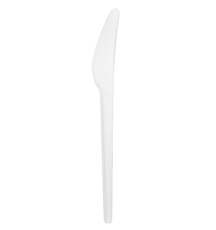 Cuchillo Compostable Reutilizable CPLA Blanco 16,8 cm (50 Uds)