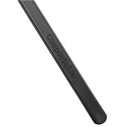 Minitenedor de Plástico CPLA Degustación Negro 10 cm (1000 Uds)