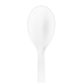 Cucharilla de Plástico CPLA Degustación Blanca 10 cm (50 Uds)
