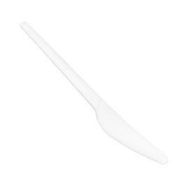 Cuchillo Compostable Reutilizable CPLA Blanco 16,8 cm (1500 Uds)