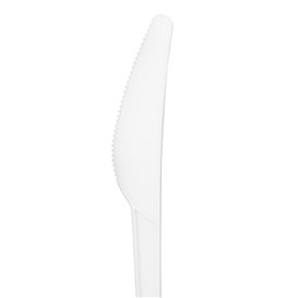 Cuchillo Compostable Reutilizable CPLA Blanco 16,8 cm (50 Uds)