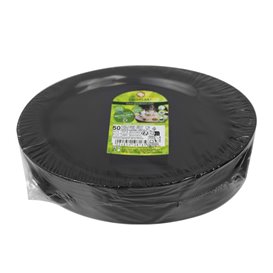 Plato Duro Reutilizable PP Llano Negro "Cocktail" 18,5 cm (500 Uds)