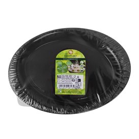 Plato Duro Reutilizable PP Llano Negro "Cocktail" 18,5 cm (50 Uds)
