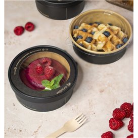 Tapa con Ventana para Envase de Cartón Redonda Ø15 cm (50 Uds)