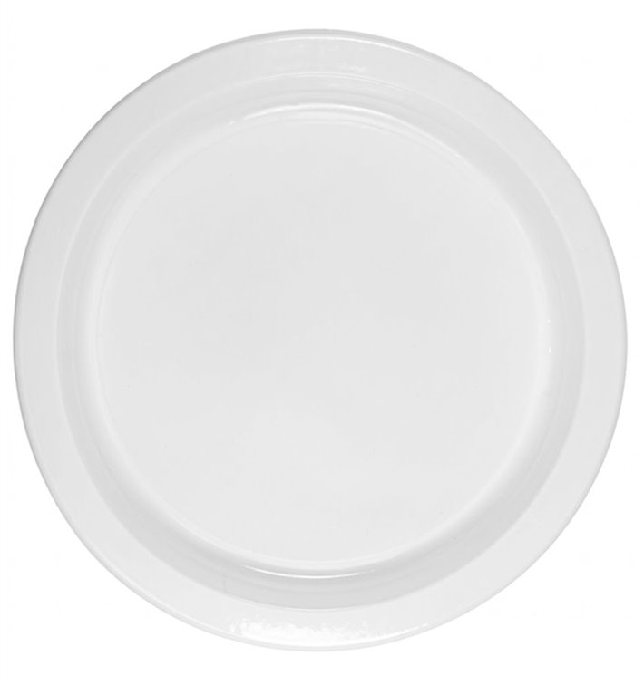 Plato Llano Reutilizable Económico PS Blanco Ø22cm (700 Uds)